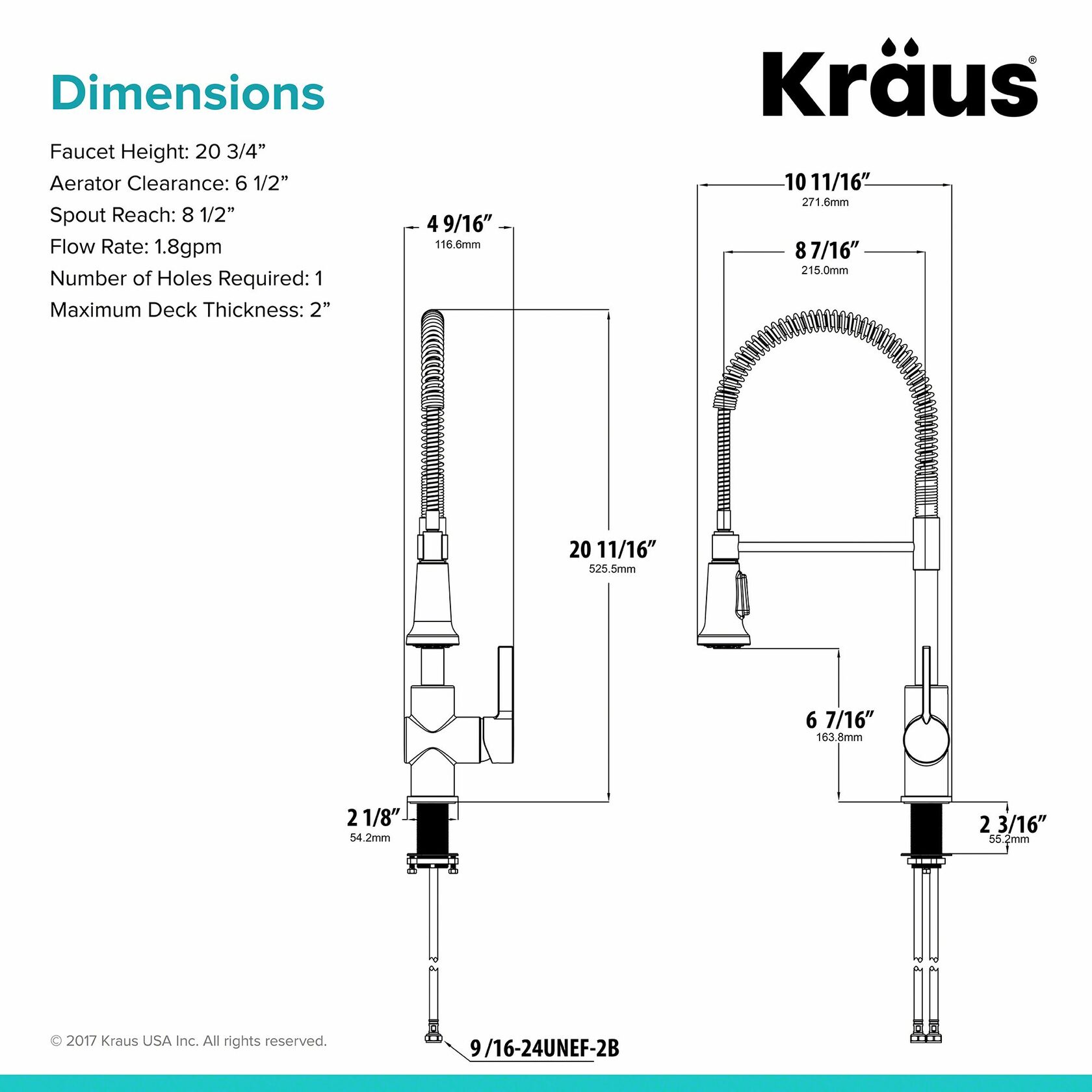 Кухонний змішувач Kraus KPF-1690SFS - изображение 5