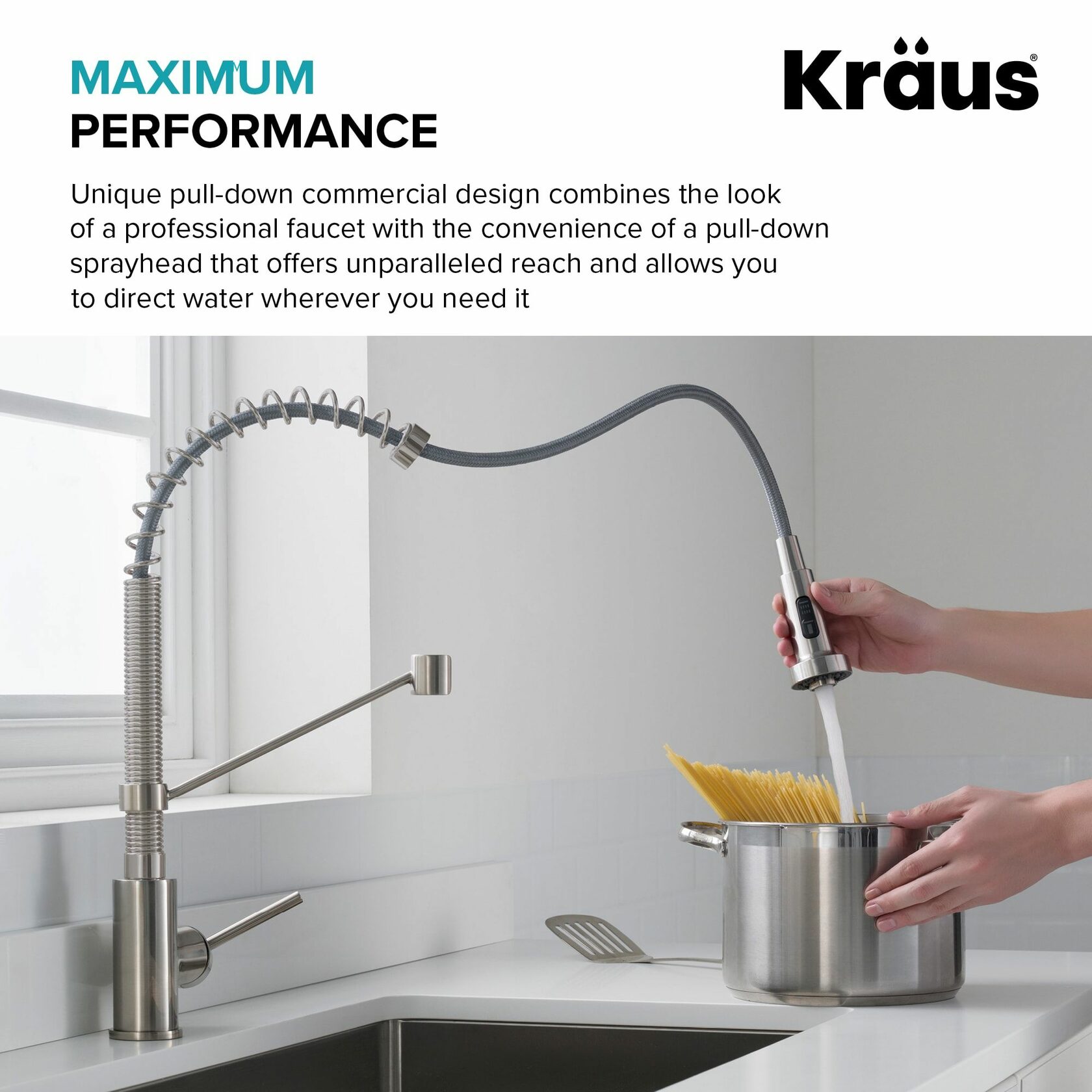 Кухонний змішувач Kraus KPF-1610MBSB - изображение 5