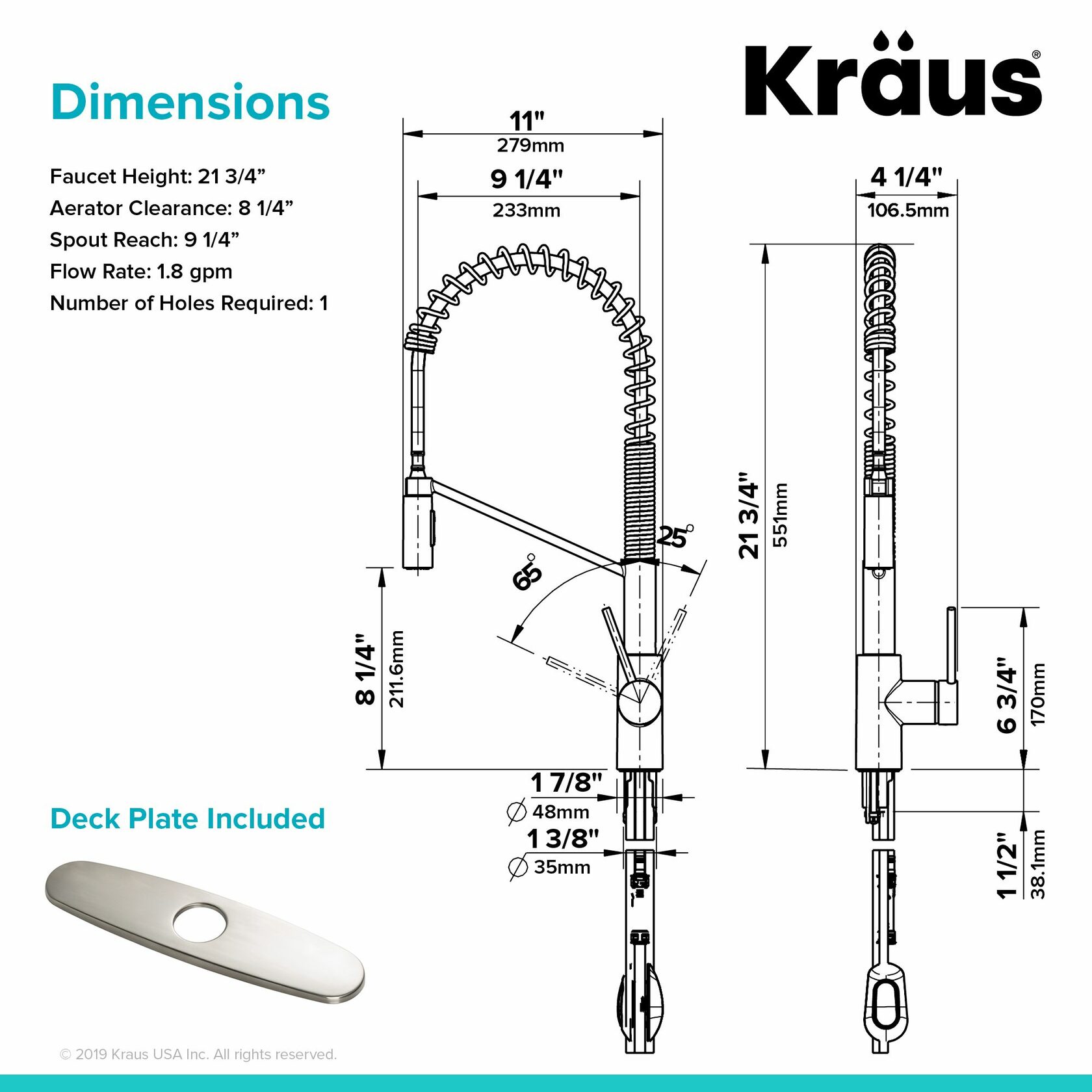 Кухонний змішувач Kraus KPF-2631SFS - изображение 6
