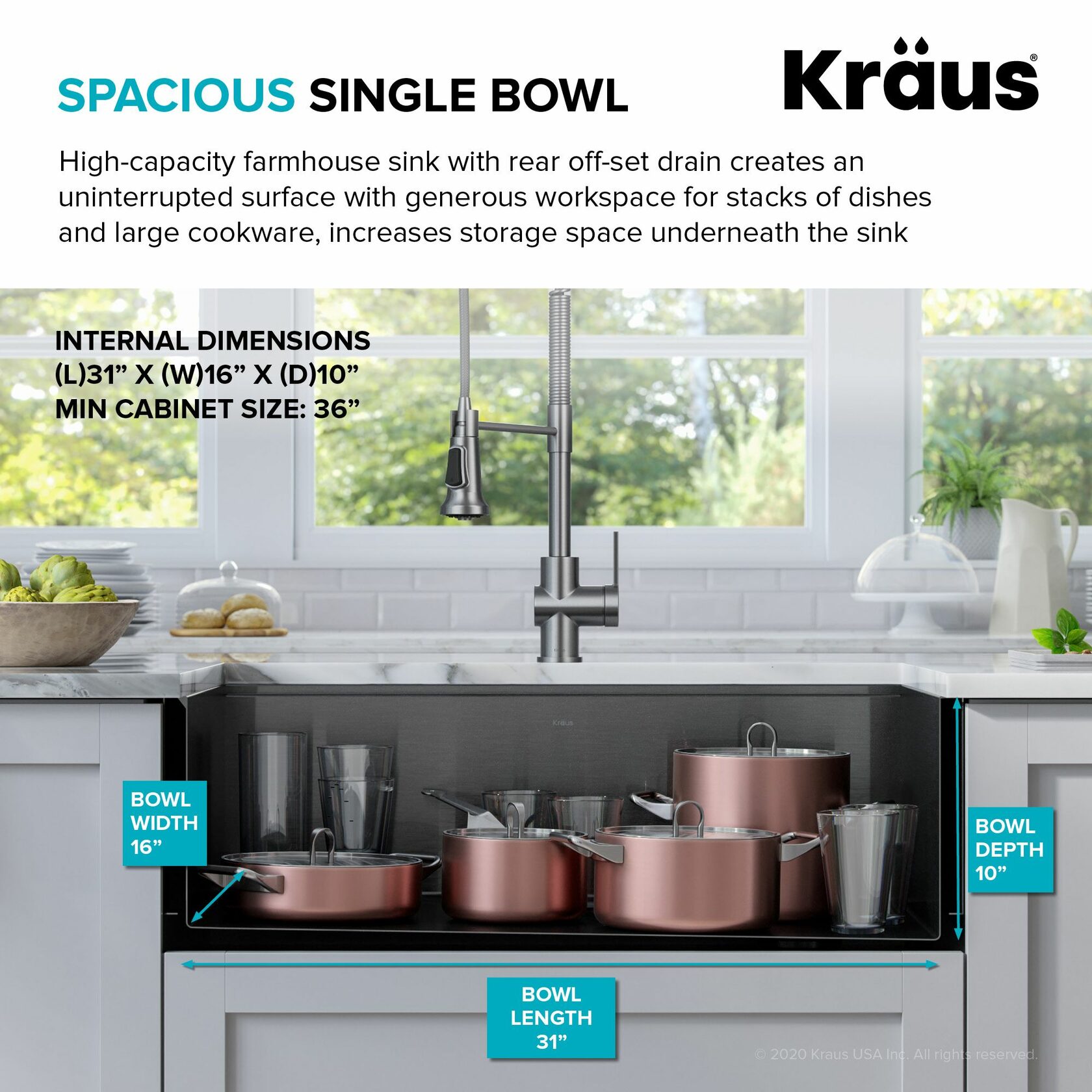 Кухонна мийка Kraus KWF410-33/PGM - изображение 9