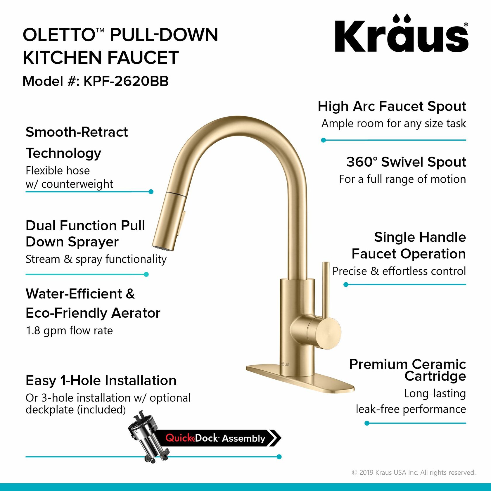 Кухонний змішувач Kraus KPF-2620BB - изображение 9