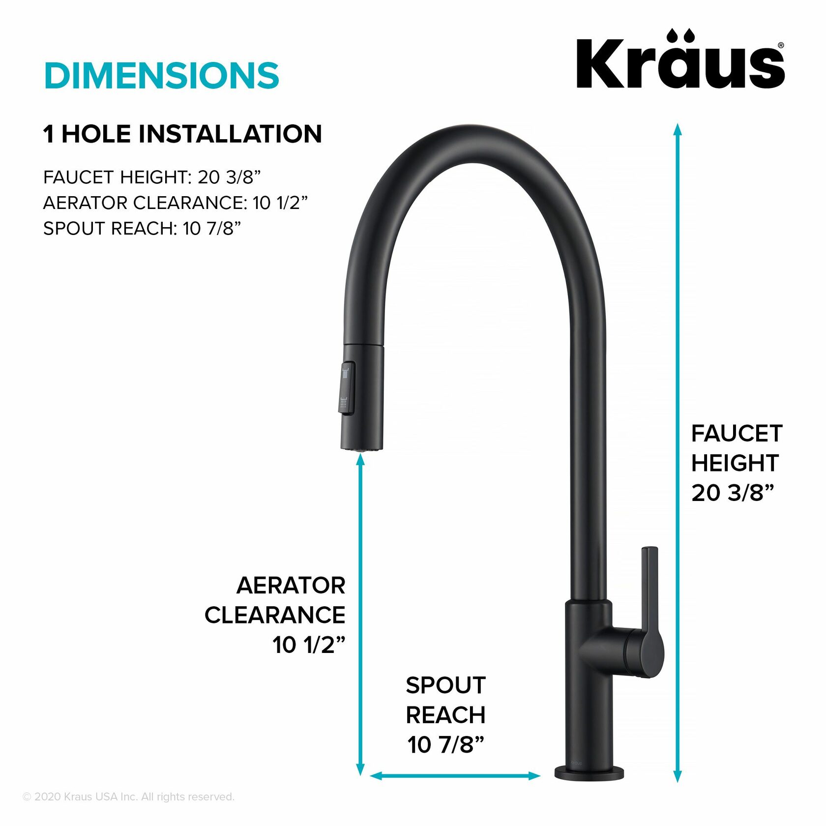 Кухонний змішувач Kraus KPF-2821MB - изображение 6