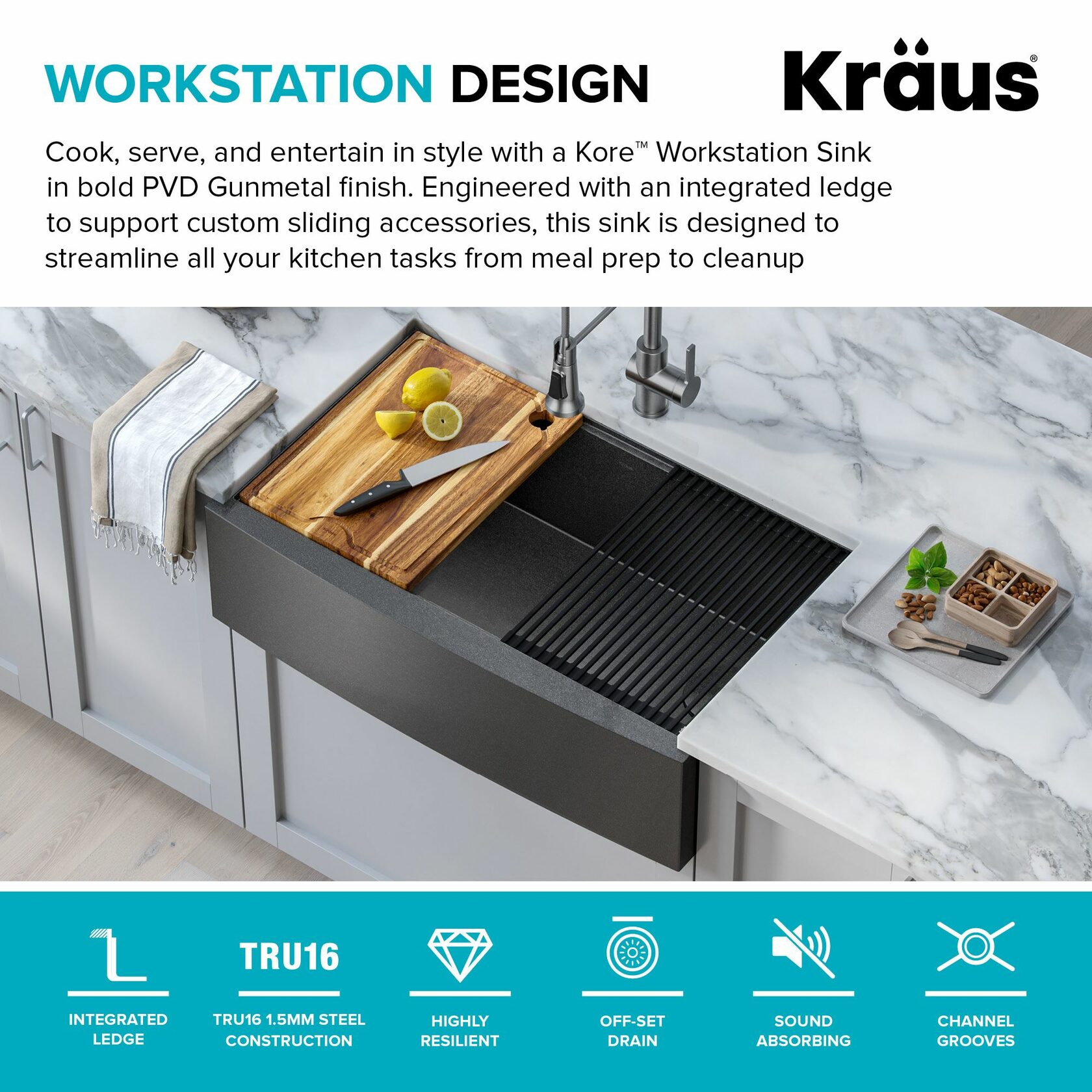 Кухонная мойка Kraus KWF210-33/PGM - изображение 5