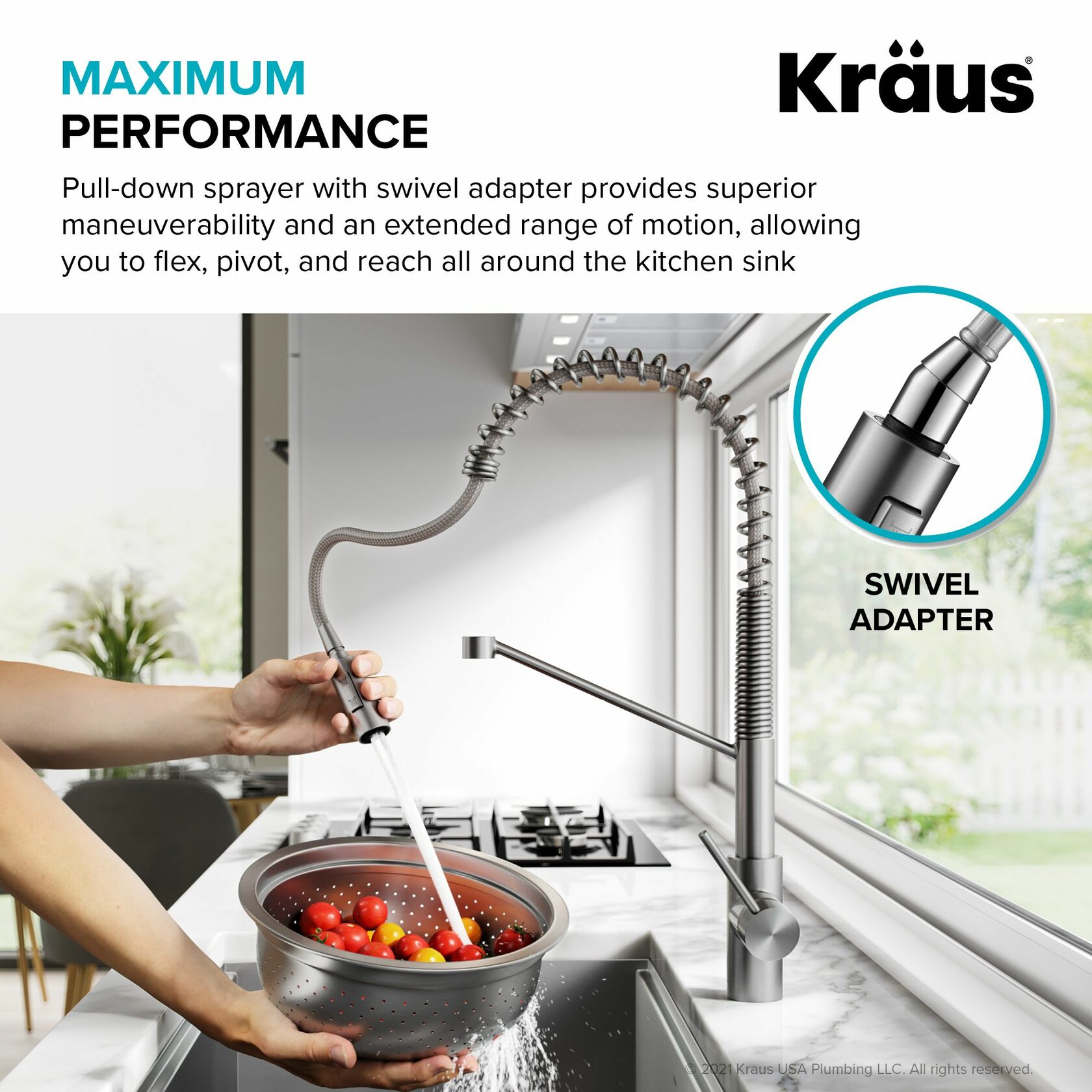 Кухонний змішувач Kraus KPF-2631MB - изображение 8
