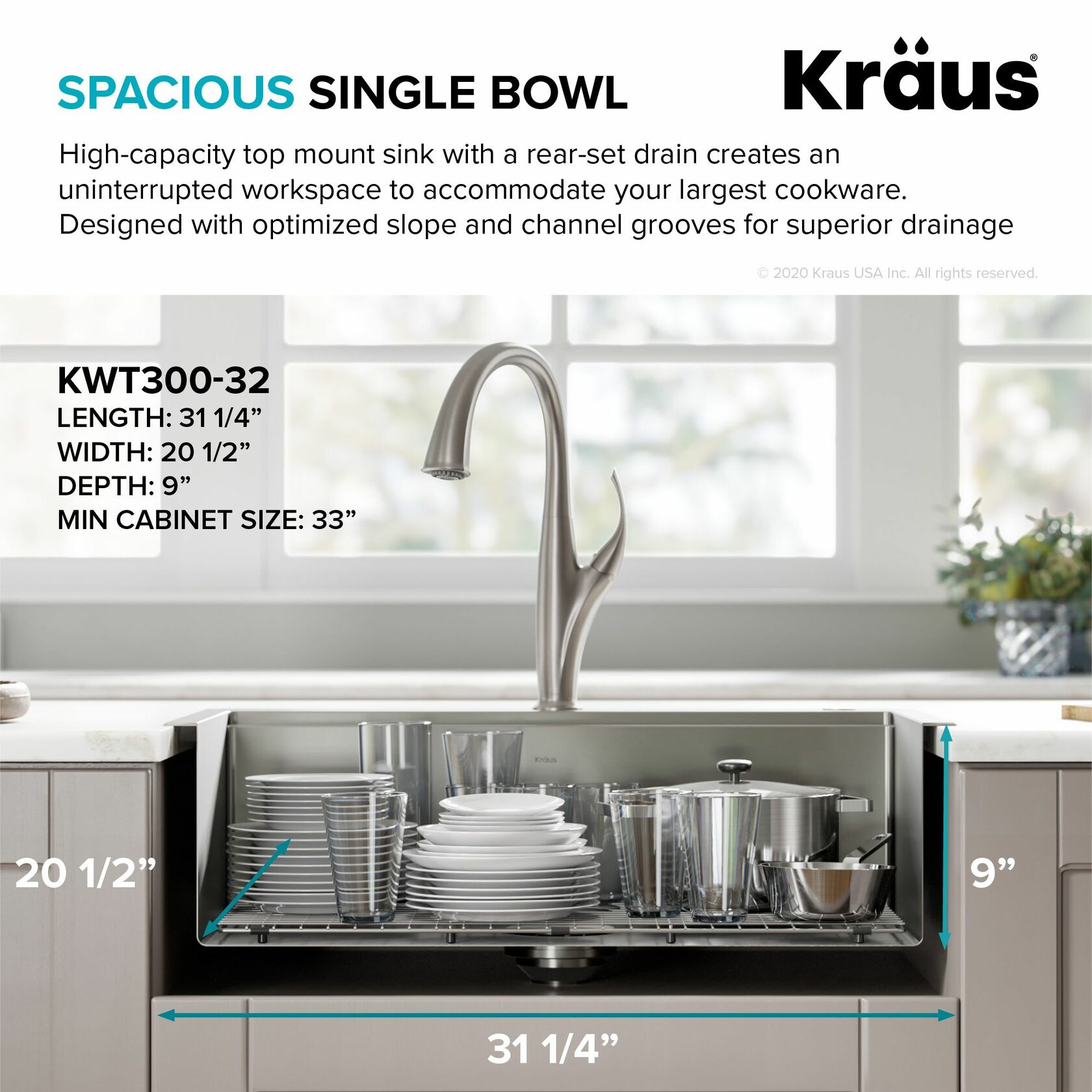 Кухонна мийка Kraus KWT300-32 - изображение 6