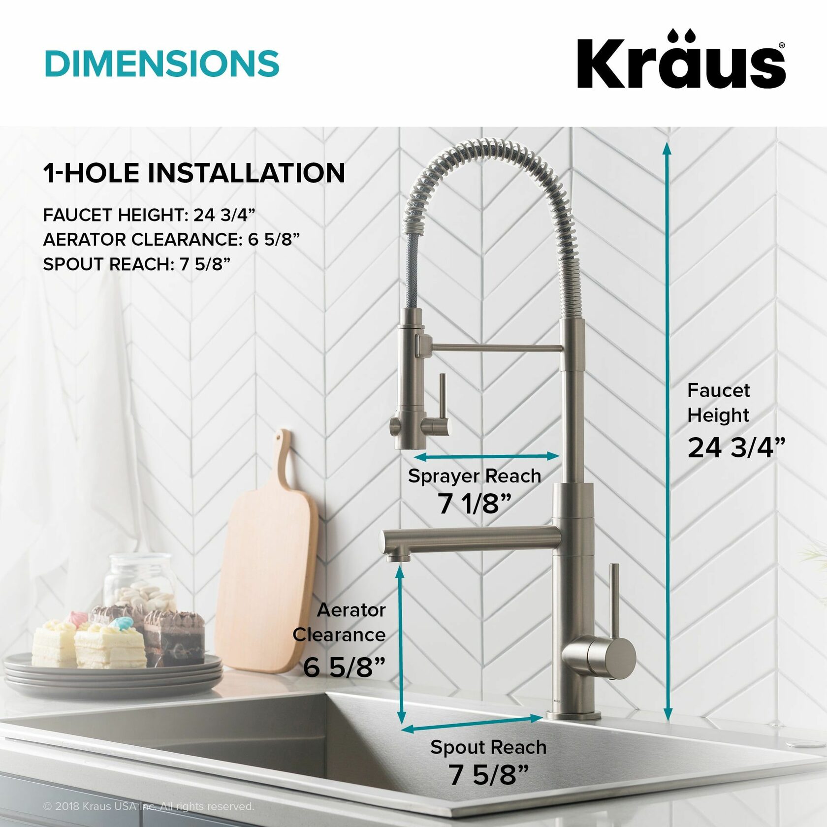 Кухонний змішувач Kraus KPF-1603SFS - изображение 4