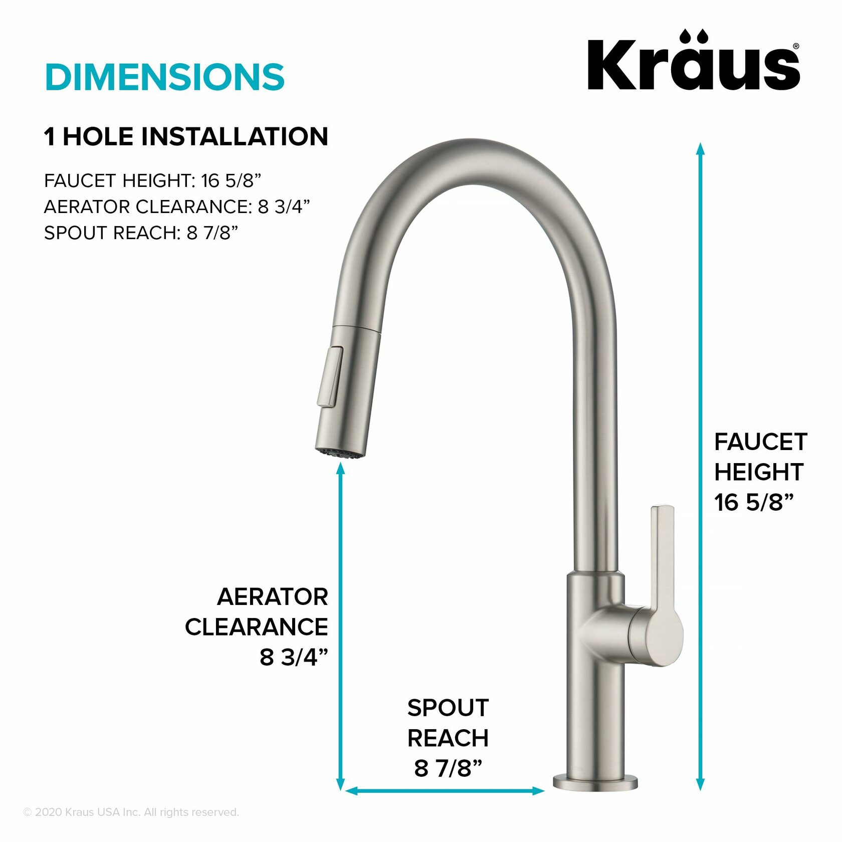 Кухонний змішувач Kraus KPF-2820SFS - изображение 5