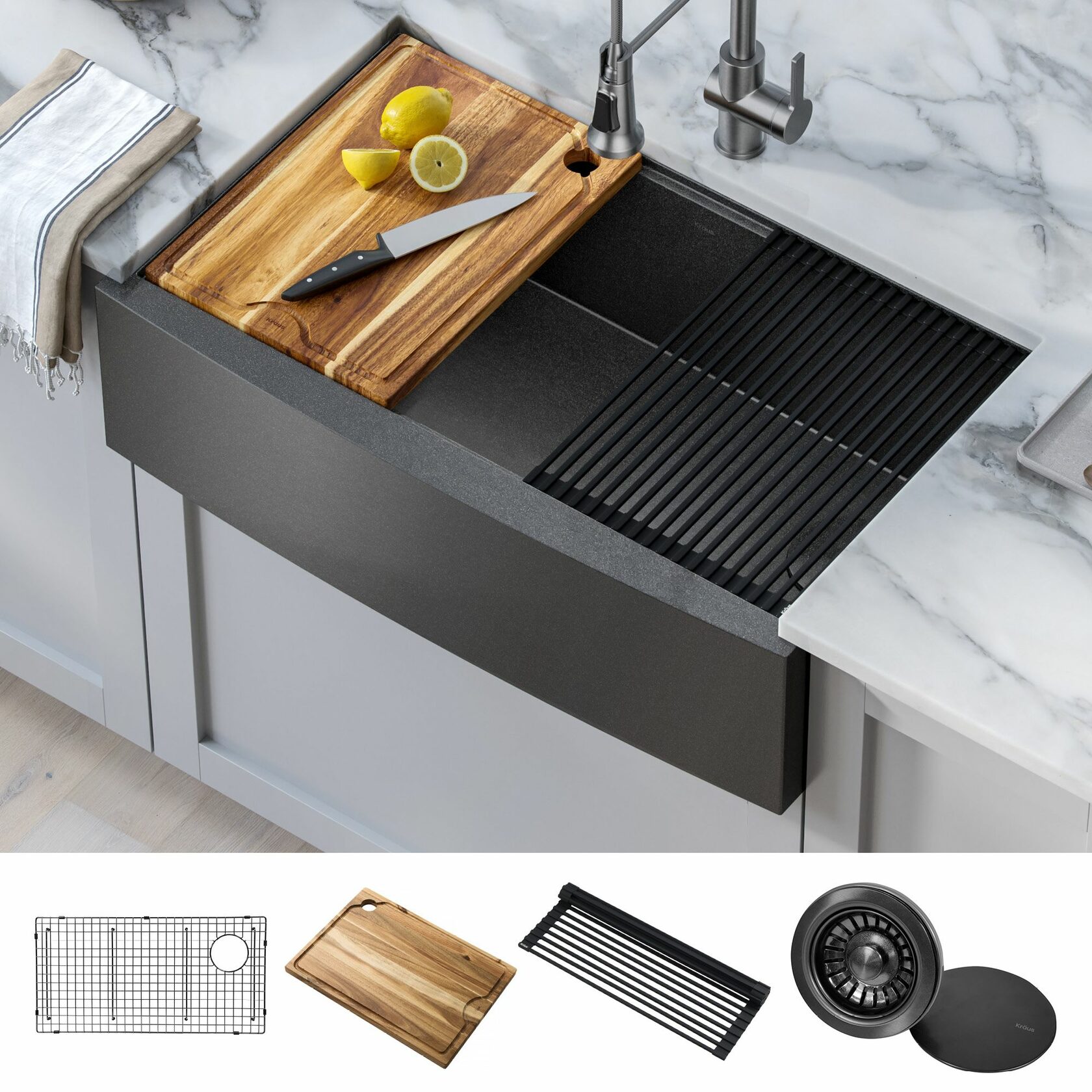 Кухонная мойка Kraus KWF210-33/PGM - изображение 2