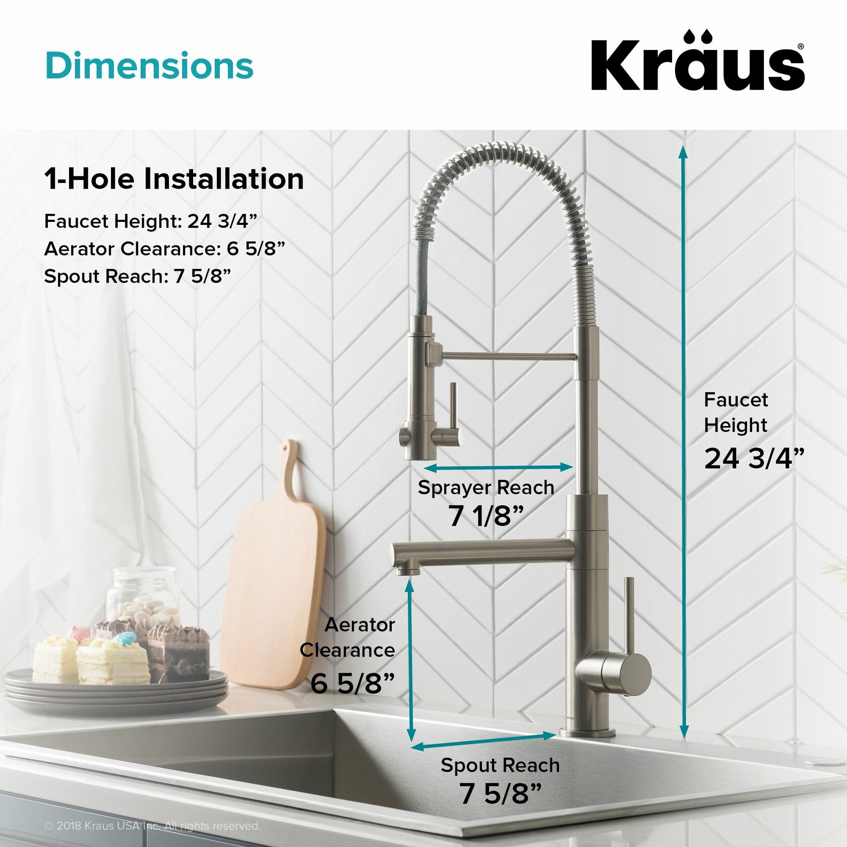 Кухонний змішувач Kraus KPF-1603SFSMB - изображение 5