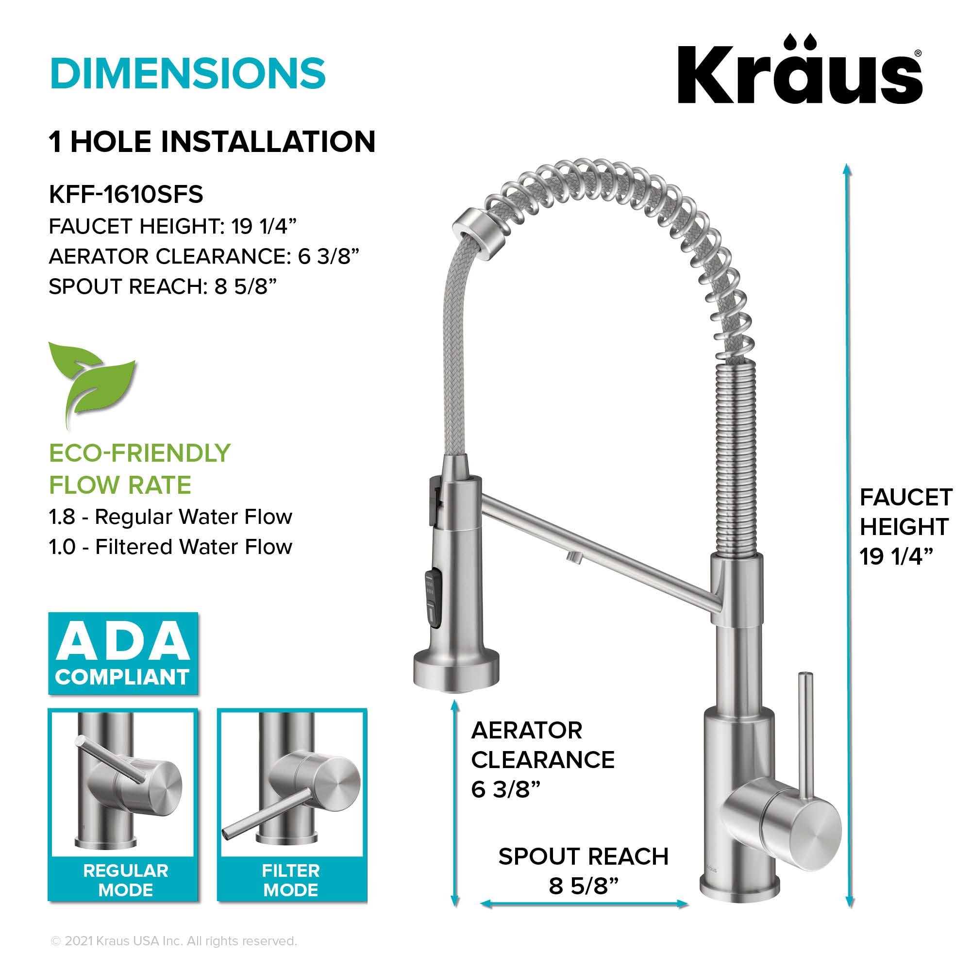 Кухонний змішувач Kraus KFF-1610SFS - изображение 5